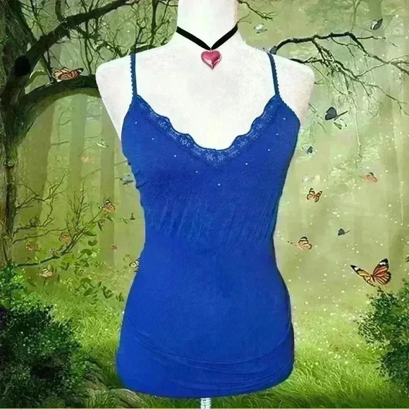 Y2k Bluberry Bue Express Camisole Size M/L - Picture 1 of 8